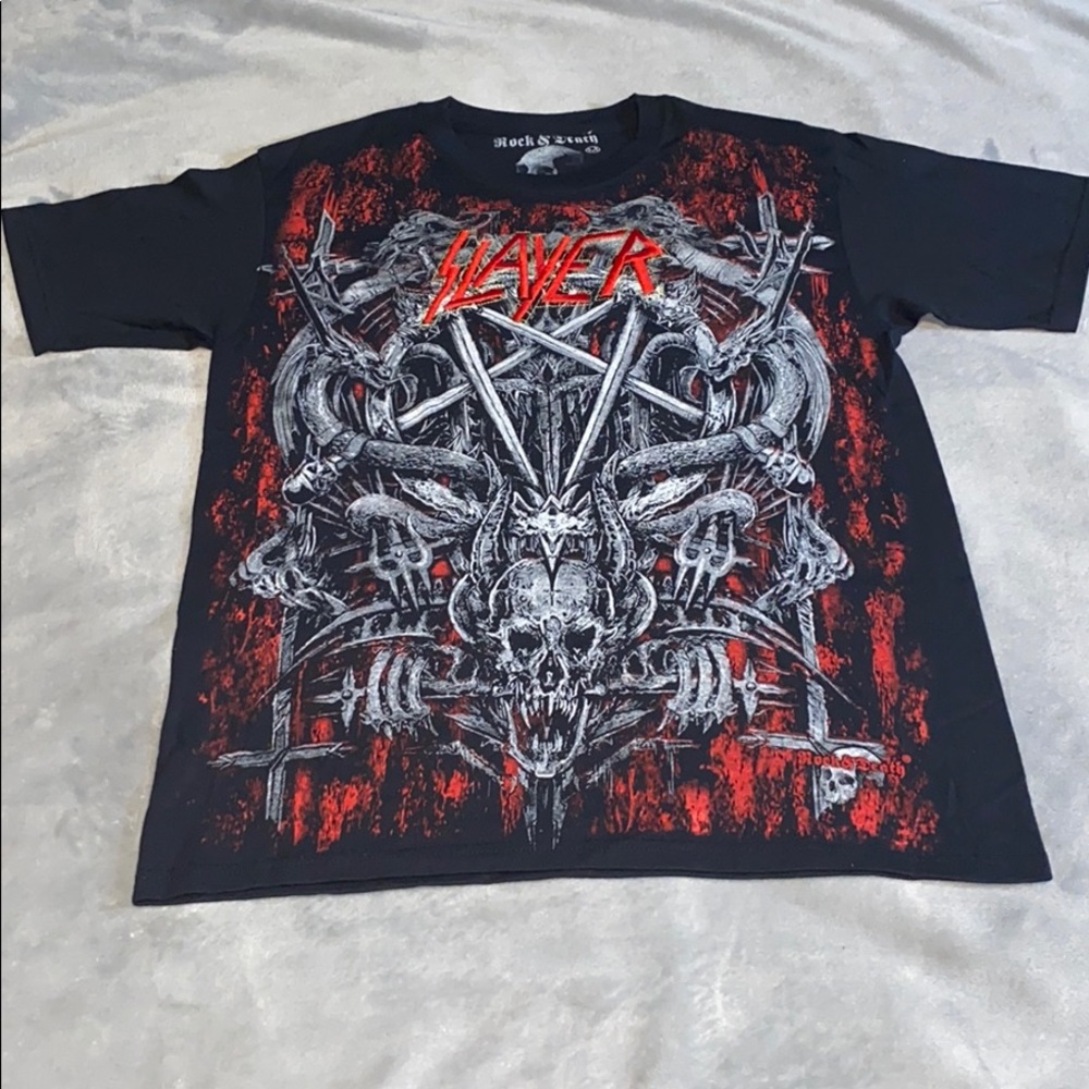 SLAYER T-SHIRT - Rare Embroidered Logo